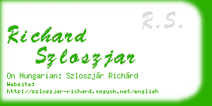 richard szloszjar business card
